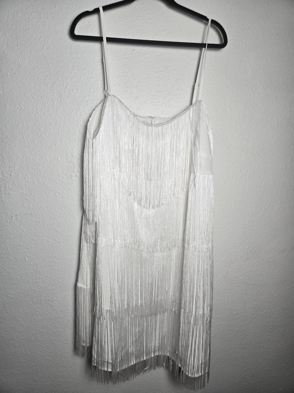 Target White Fringe Slip Dress with Spaghetti Straps